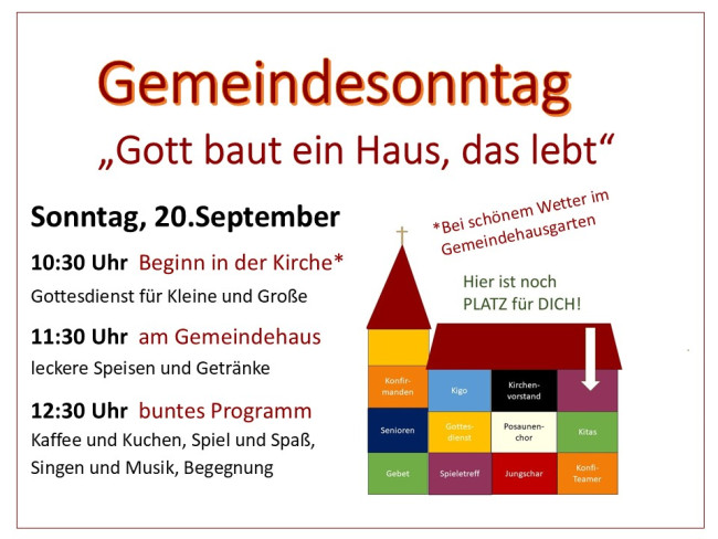Einladung zum Gemeindesonntag